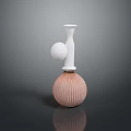 Scientific Laboratory Equipment With Pink Striped Spherical Base And White Tubular Structure