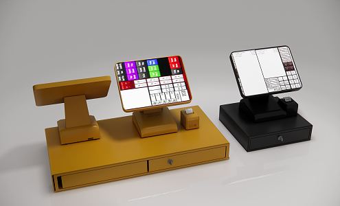 modern cash register ordering machine checkout machine 3d model