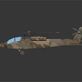 3D Rendered Military Helicopter With Brown Body Blue Windows Rotors And Reflection