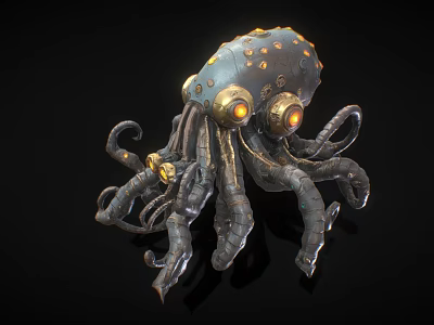 Mechanical squid mechanical octopus mechanical octopus octopus octopus monster mechanical squid cartoon squid hand-painted squid game squid low face number low model simple model 3d model