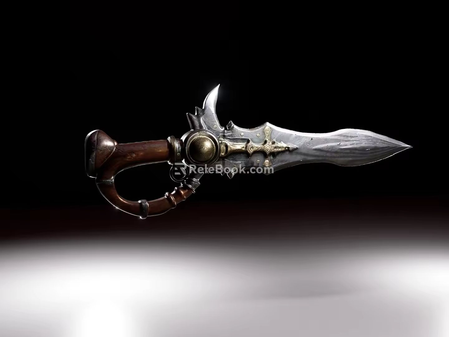 weapons blunderbuss revolver ice sword machete hammer shield various weapons 3d model