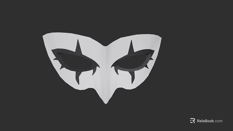 Game and Movie Character Mask Design with Sharp Edges and Black Details 3d model 
