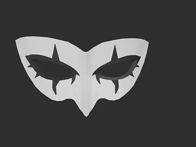Game and Movie Character Mask Design with Sharp Edges and Black Details 3d model
