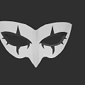 Game and Movie Character Mask Design with Sharp Edges and Black Details
