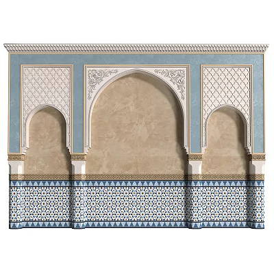 Southeast Asia Arch Arab Carved Arch Door Cover 3d model