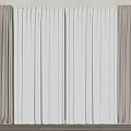 Elegant Brown And Light Gray Textured Curtains For Modern Window Decor 3d model