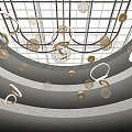 Atrium Hanging Decoration Meichen Opening Meichen Shopping Mall Hanging Meichen Week Celebration Meichen Christmas Meichen Magic Color Decoration Meichen Art Device Meichen Atrium Chandelier 3d model