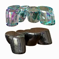 Colorful Glass And Metallic Coffee Tables With Modern Reflective Surfaces