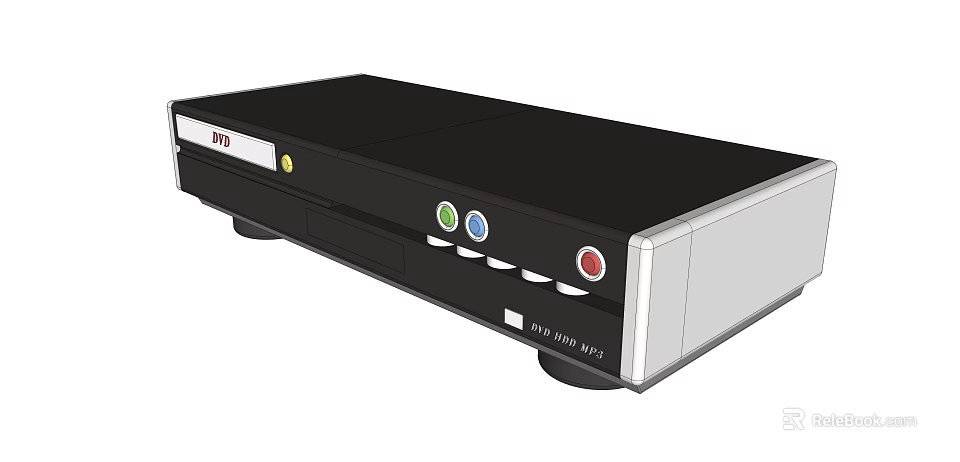 Modern Black Headphone Speaker With Multiple Ports AV Input And Audio In Out 3d model 