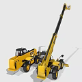 JCB Heavy Duty Construction Machinery With Fork Attachments And Yellow Exterior