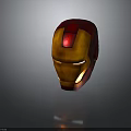 Innovative Weapon Themed Iron Man Helmet 3D Model With Red Orange Glowing Eyes