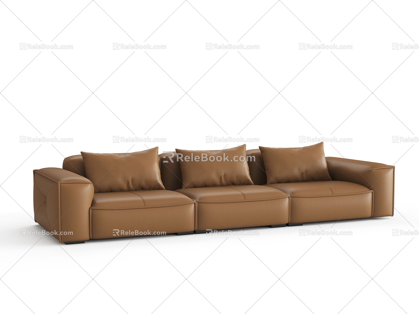 Italian Leather Multiplayer Sofa 3d model