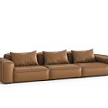 Italian Leather Multiplayer Sofa 3d model