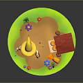 Modern game character cartoon character bee picker beehive 3d model