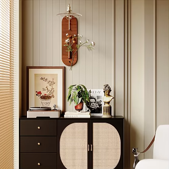 American-style decorative side cabinet 3d model