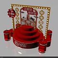 Coca-Cola Chinese New Year Themed Booth With Red Stage And Cartoon Characters Lantern Decorations