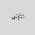 Modern Nesting Coffee Tables With Marble Tops And Wooden Curved Legs