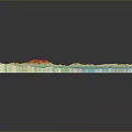 3D Terrain Model Showcasing Mountain Landscape With River And Natural Scenery