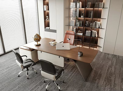 Modern Boss Office Desk and Chair Office Chair Boss Office Desk and Chair 3d model