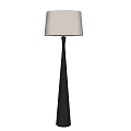 Modern Floor Lamp with Sleek Black Base and White Fabric Shade