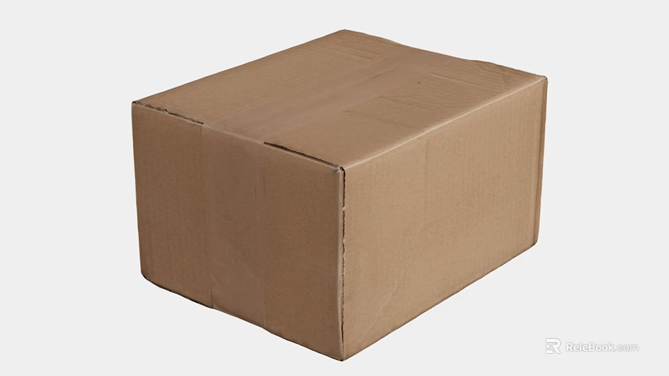 Sturdy Brown Cardboard Box Sealed With Tape For Shipping Storage 3d model 