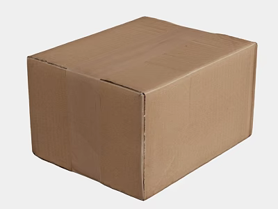 Sturdy Brown Cardboard Box Sealed With Tape For Shipping Storage 3d model