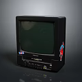 Vintage RCA ColorTron CRT Television With Green Screen And Cartoon Sticker