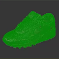 Beige And Green Sporty Sneakers Featuring Air Cushioned Sole And Brand Logo Design