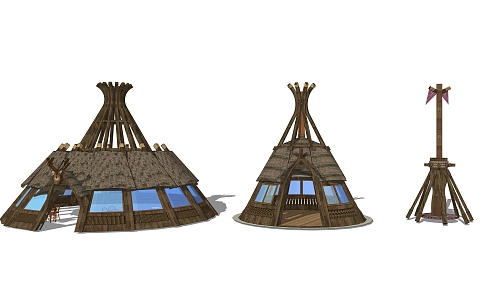 Forest tents Modern tents 3d model