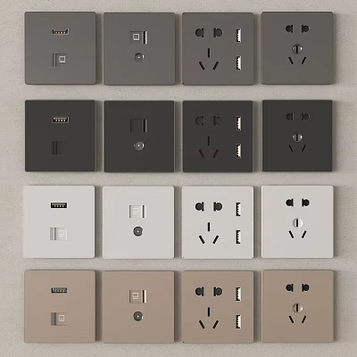 Modern switch socket 3d model