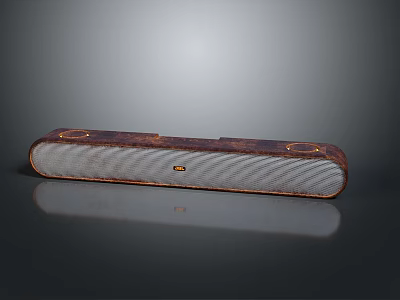 Long Modern Wooden Stool Featuring Wood Grain Surface Circular End Holes and Mesh Design 3d model