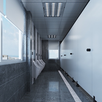 Modern Public Restroom 3d model