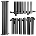 Modern Black Radiators Featuring Panel Column Towel Rail Designs And Pipe Fittings