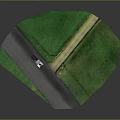 Scenic Rural Road With White Fence Green Grassland And White Car