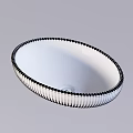 White Oval Shaped Ceramic Wash Basin with Smooth Surface and Modern Design for Bathroom