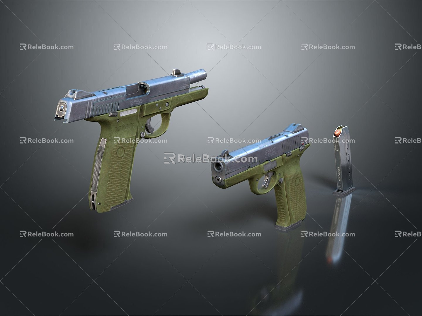 pistol semi-automatic pistol automatic pistol modern weapon hot weapon hot weapon gun military 3d model