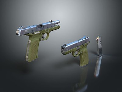 pistol semi-automatic pistol automatic pistol modern weapon hot weapon hot weapon gun military 3d model