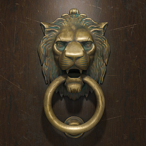 Chinese-style door ring lion door ring 3d model