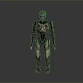 Futuristic Sci-Fi Humanoid Robot With Metallic Body Blue Glowing Lines And Mechanical Design
