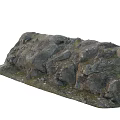 Garden Landscape With Natural Rock Formation Moss And Textured Surface 3d model