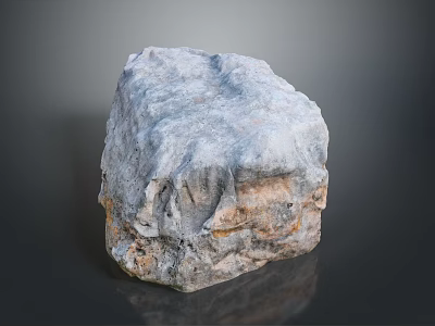 Natural Wood Stone Raw Block With Rough Surface And Natural Texture Details 3d model