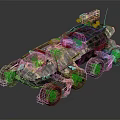 Armored Military Vehicle With Camouflage Exterior Multi Wheel Structure And Roof Mounted Weapon System