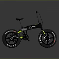 Modern Black Bicycle Featuring Fat Tires Yellow Accents And Stylish Design