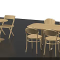 Simple Wooden Furniture Set With Round Table Folding Chairs And Rectangular Dining Table