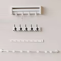 Modern Wall Mounted Hooks With Multi Hook Design And White Decorative Finish 3d model