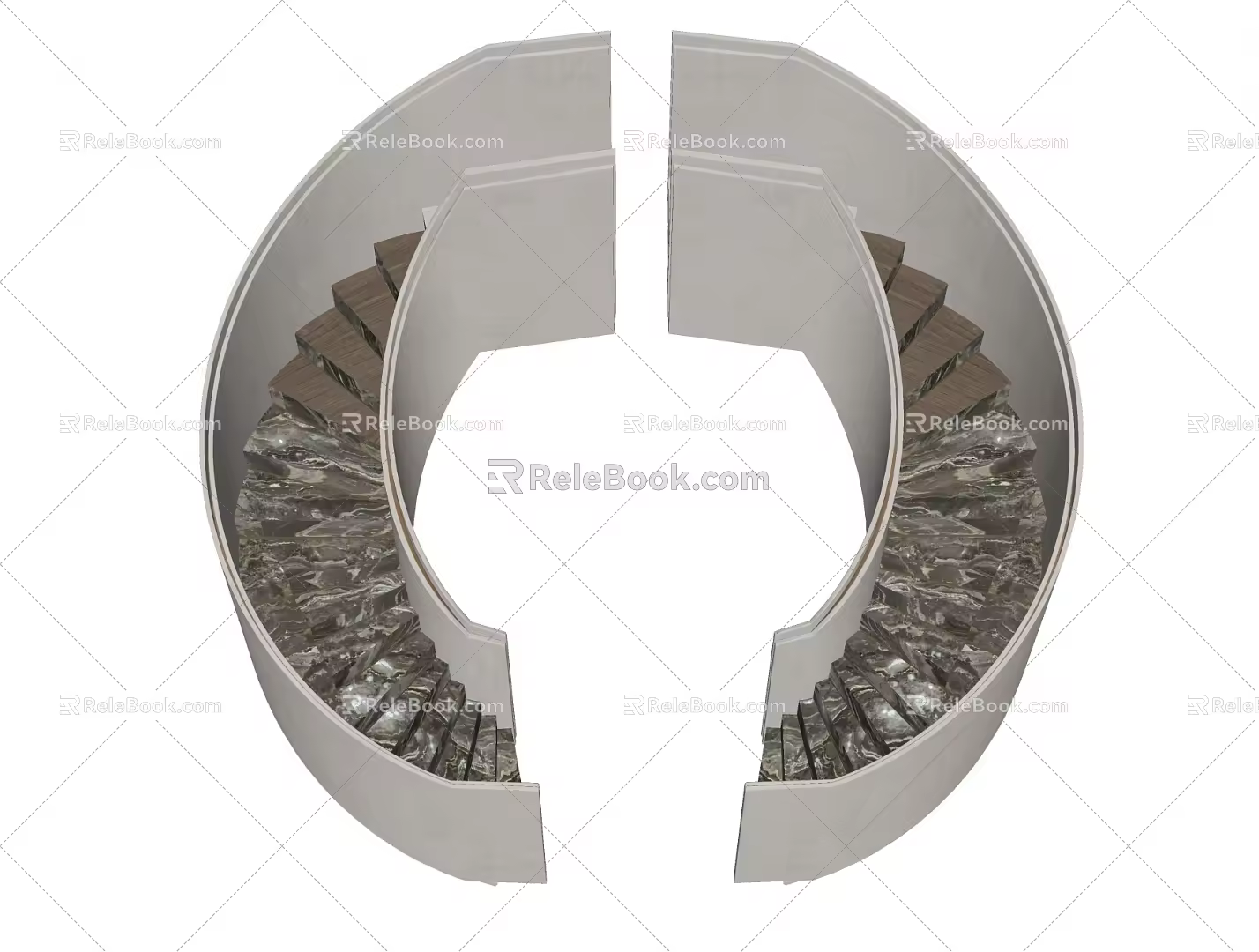 modern revolving staircase 3d model