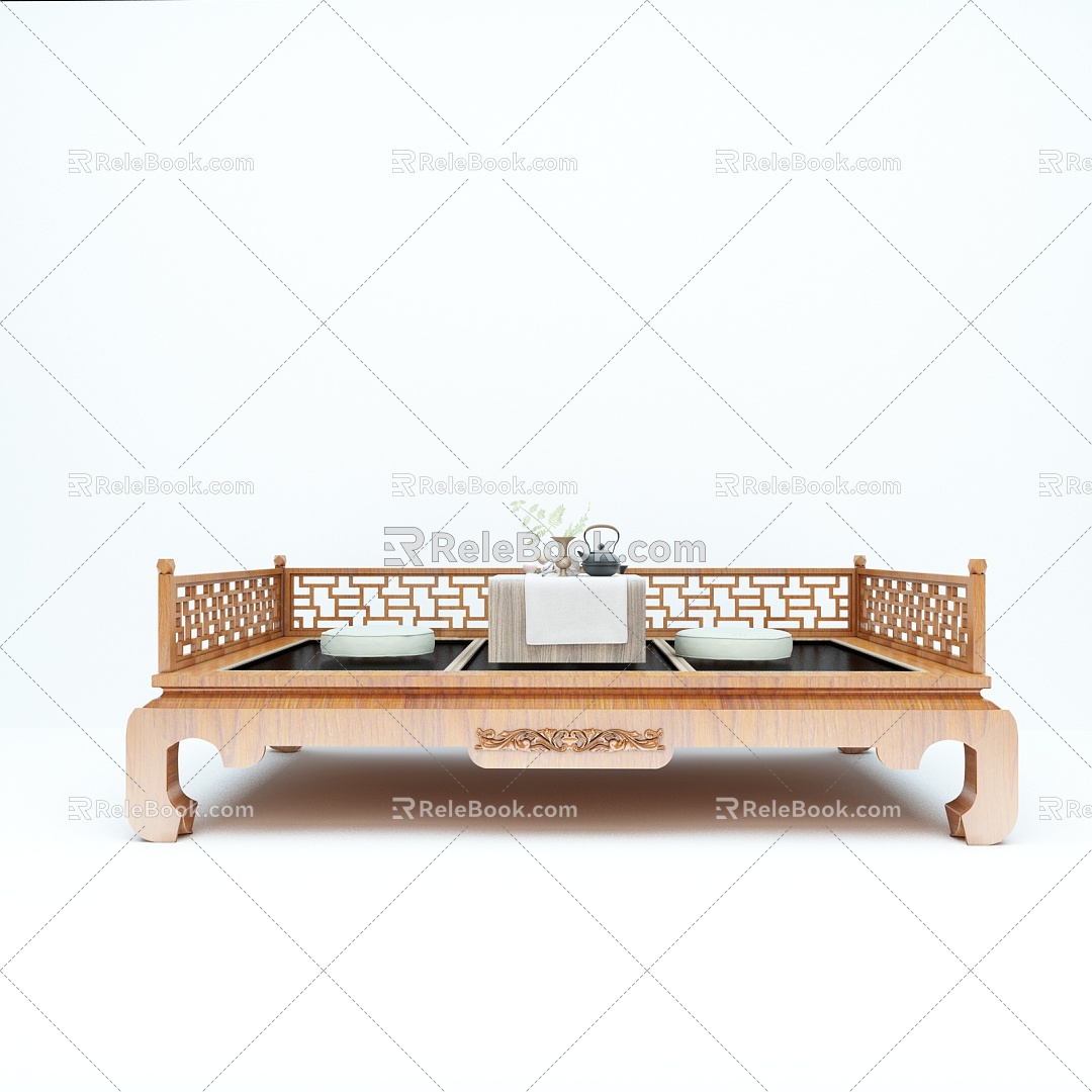 New Chinese-style Lohan Bed 3d model