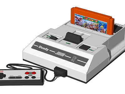 Retro Entertainment Console With Classic Game Cartridge Controller And Vintage Gaming Design 3d model