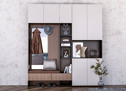 Modern Shoe Cabinet Entrance Cabinet Wall Cabinet Wardrobe Storage Cabinet 3d model