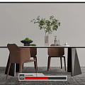 Modern Dining Table Chair Combination Dining Table Chair 3d model